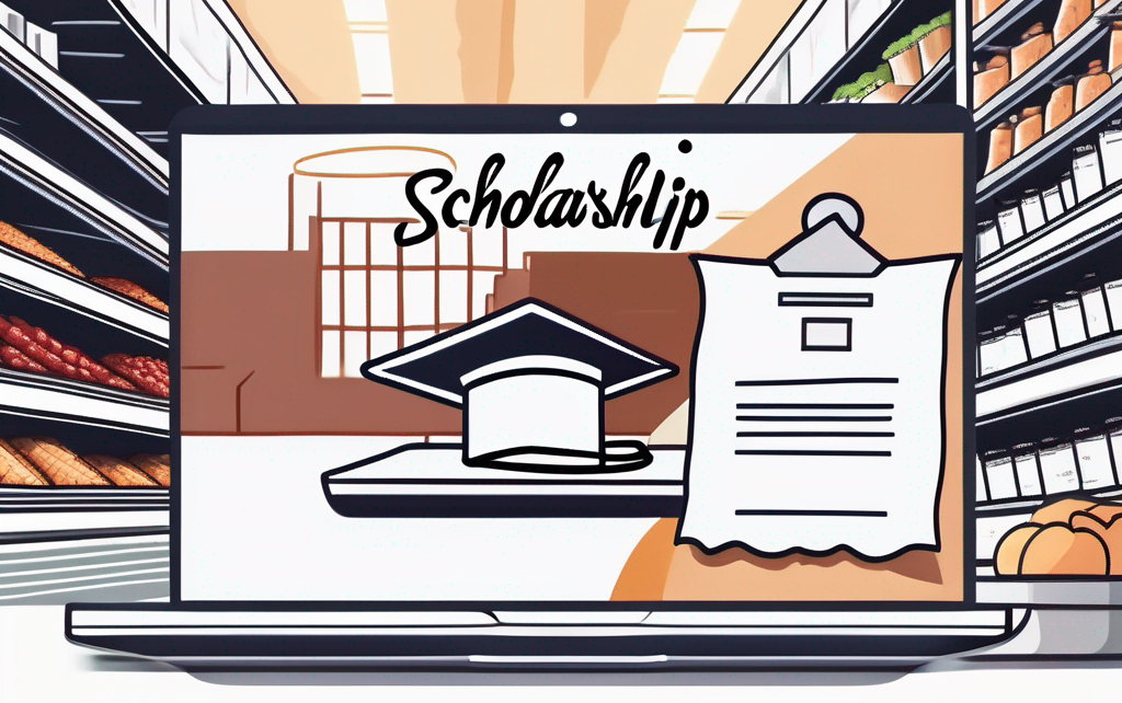 A laptop displaying a scholarship application form