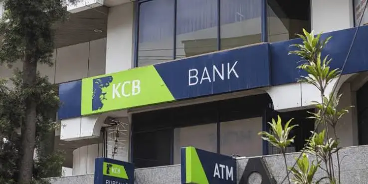 wide-angle landscape photograph of the KCB Plaza building in Upper Hill, Nairobi, featuring the KCB Bank green logo prominently, confirming KCB Group Is Hiring across East Africa.