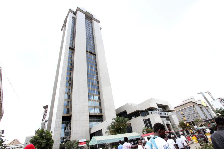 High-rise Times Tower building in Nairobi, headquarters of the Kenya Revenue Authority and KRA Staff Pension Scheme.